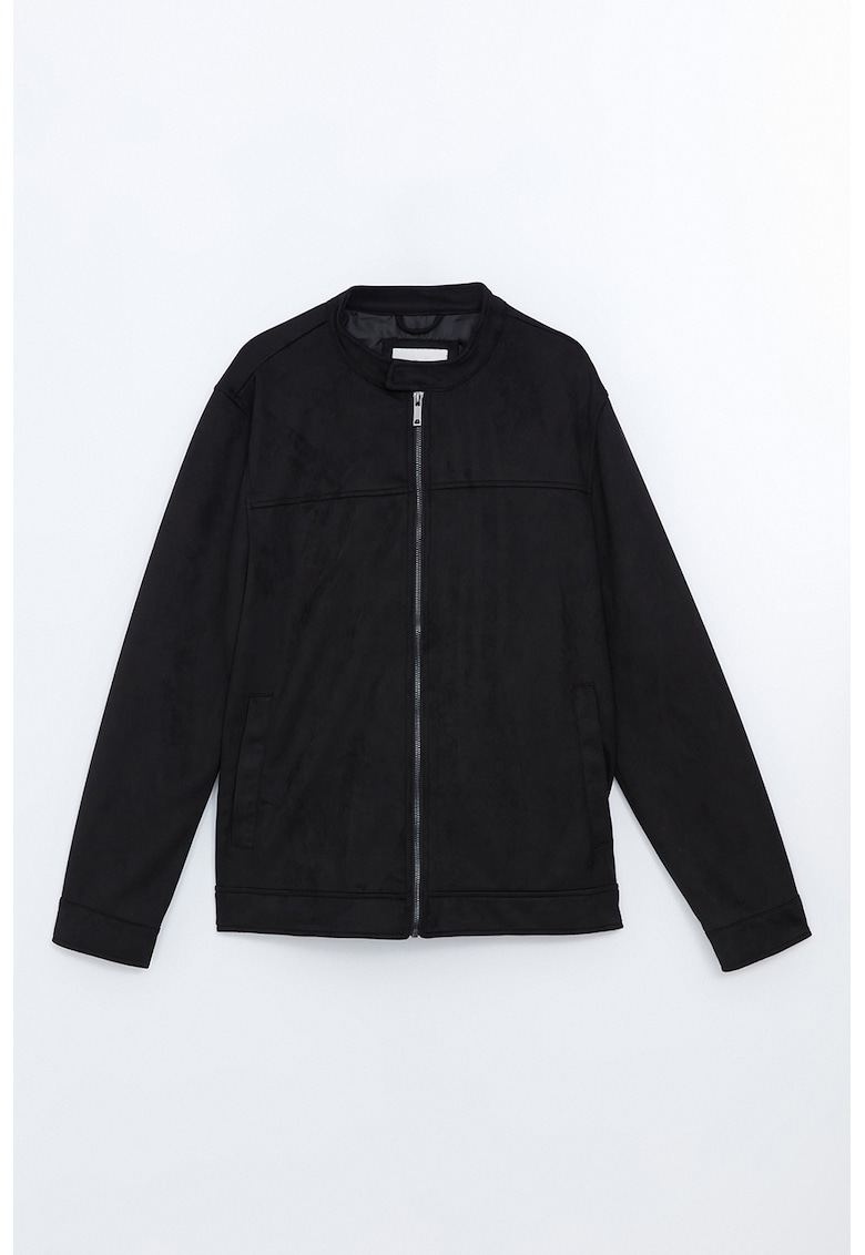 Jacheta cu fermoar si guler scurt