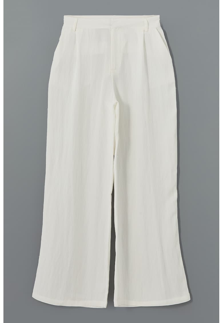 Pantaloni cu talie medie - Alb fildes