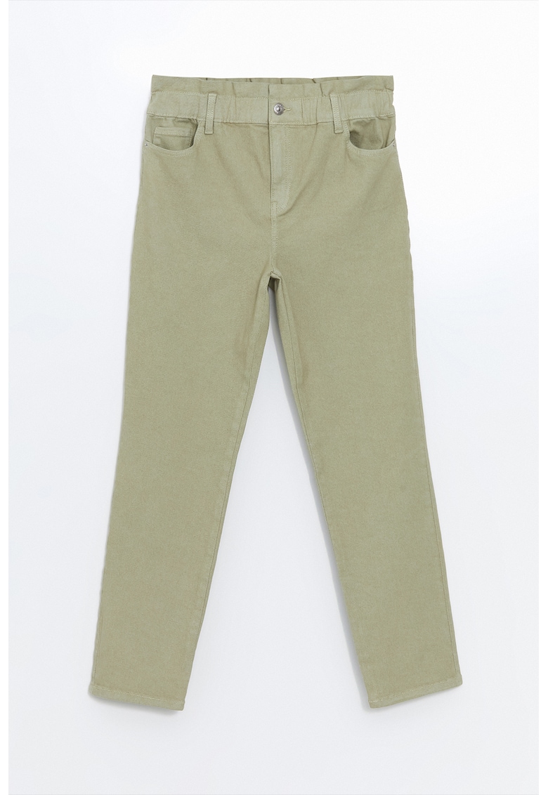 Blugi slim fit cu talie inalta