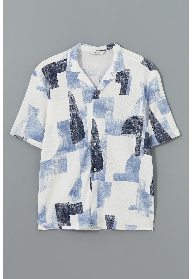 Camasa cu maneci scurte si imprimeu geometric