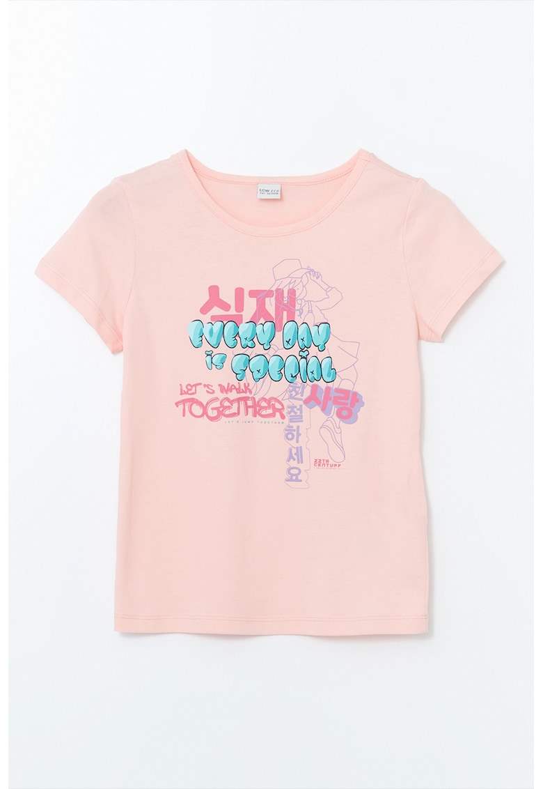 Tricou cu imprimeu grafic - Turcoaz/Roz pastel/Lila