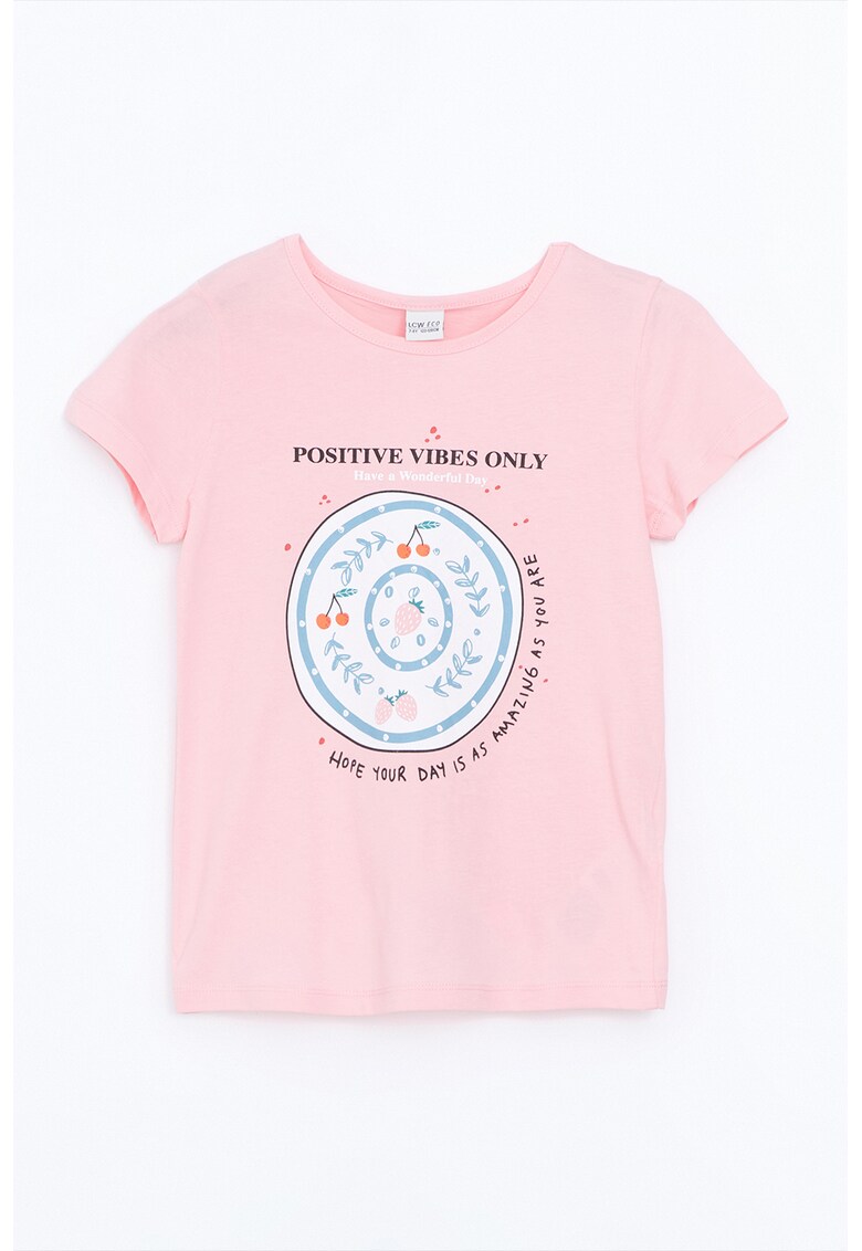 Tricou cu imprimeu grafic - Albastru pastel/Roz pastel/Alb optic