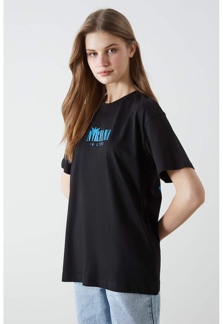 Tricou din bumbac cu imprimeu grafic pe partea din spate