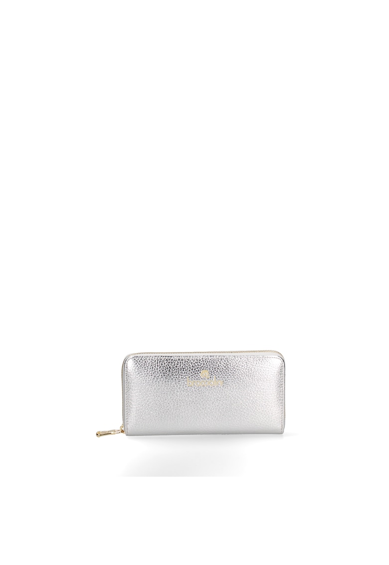 Portofel dreptunghiular din piele cu fermoar