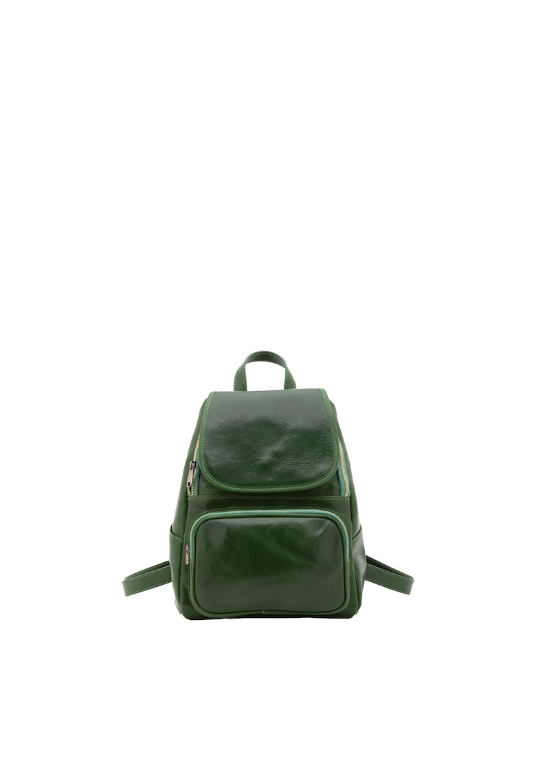Rucsac din piele cu barete ajustabile - Verde