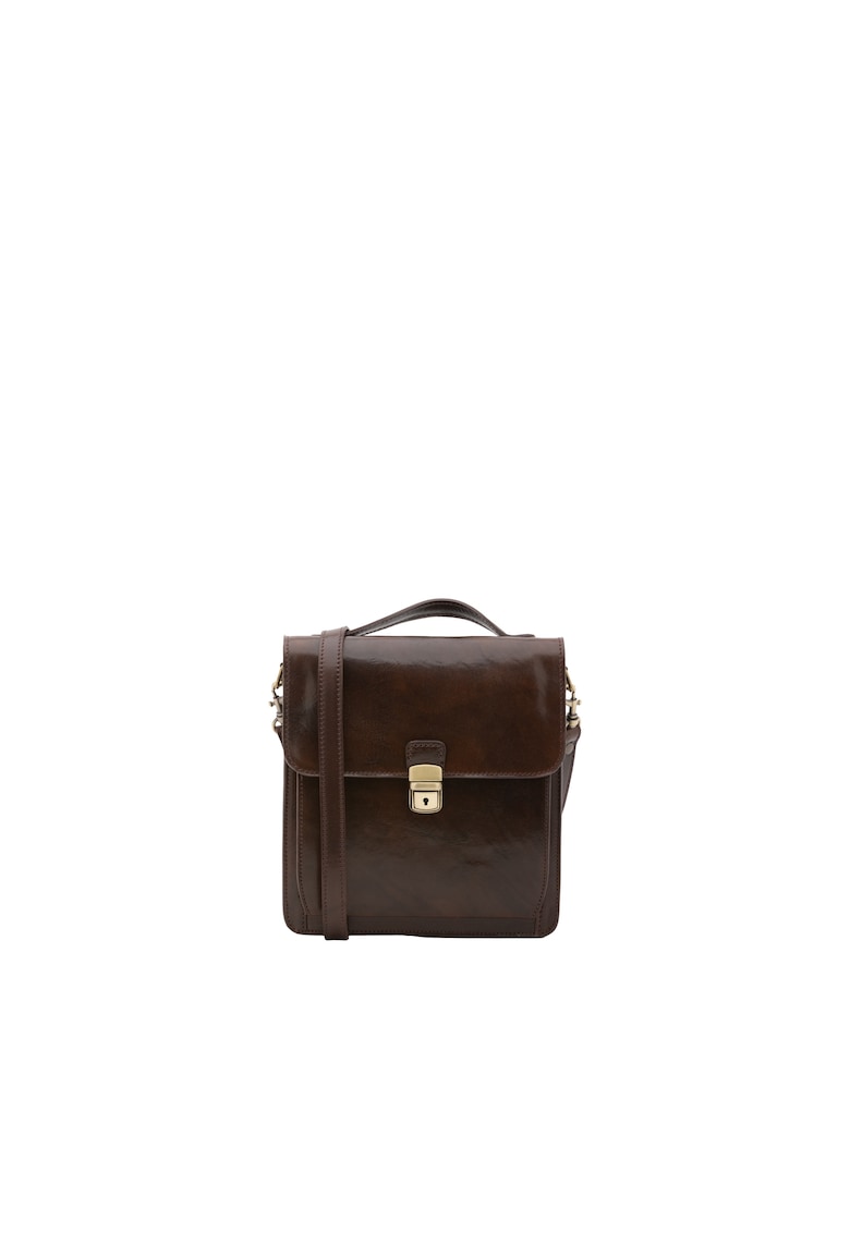 Geanta crossbody de piele cu clapa