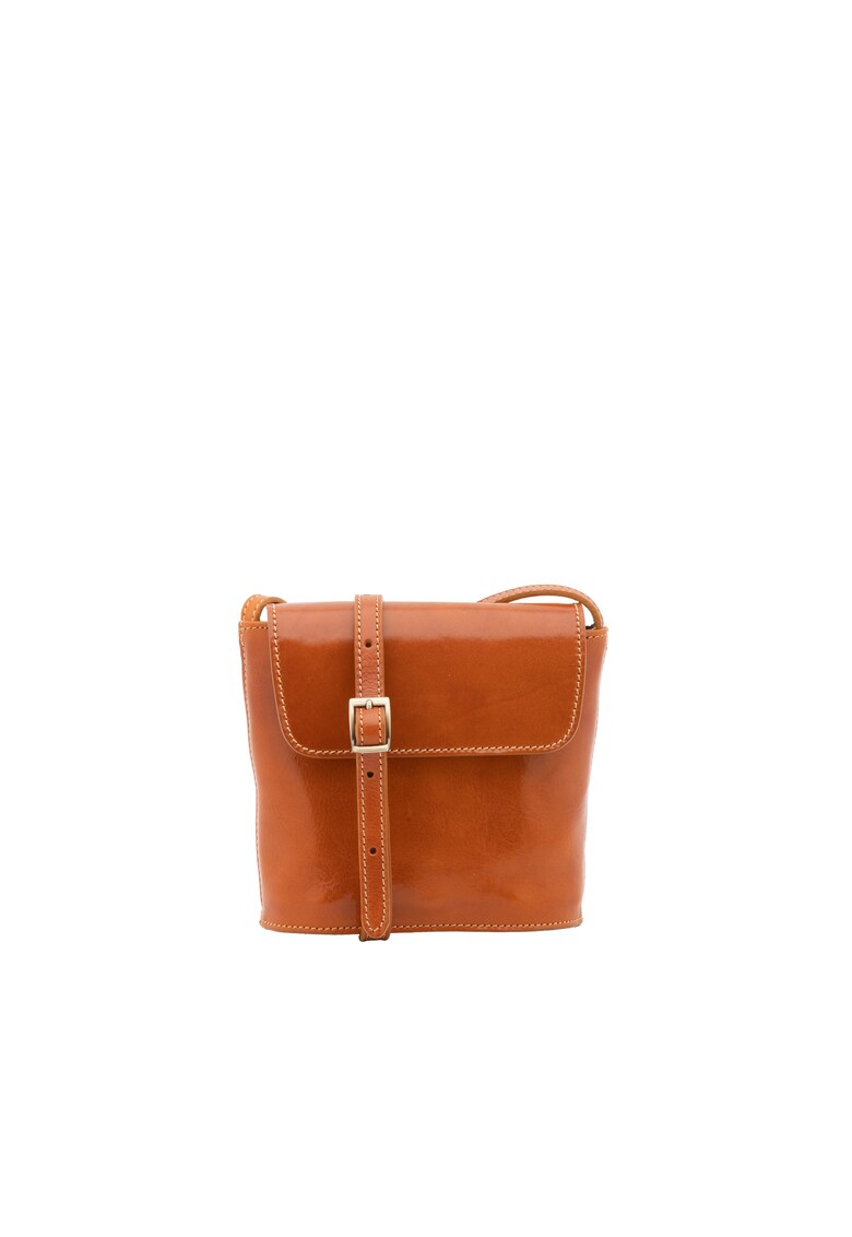 Geanta crossbody de piele - Maro cognac