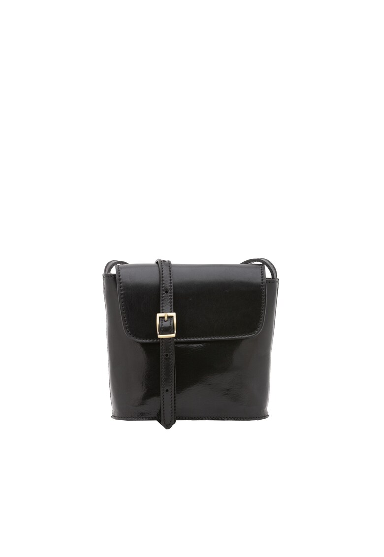 Geanta crossbody de piele - Negru