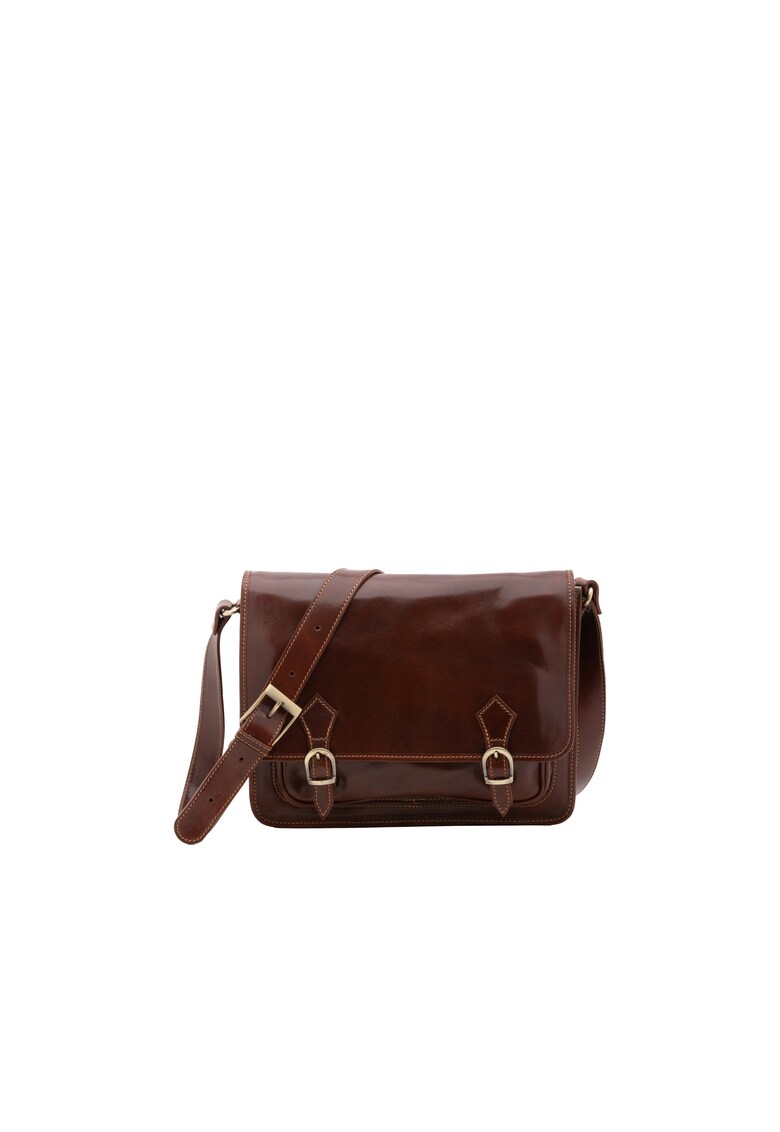 Geanta crossbody de piele - Maro