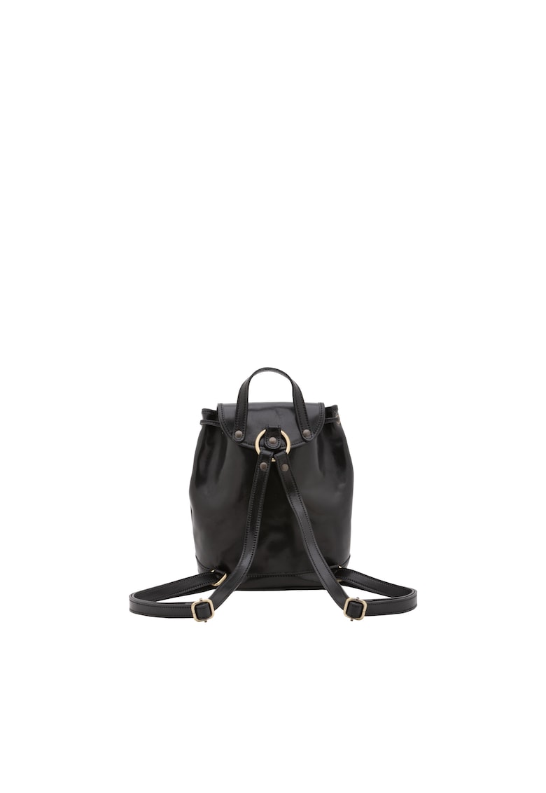 Rucsac de piele cu buzunare cu fermoar