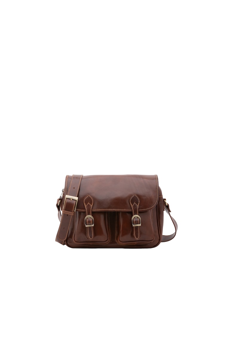 Geanta crossbody de piele - Maro