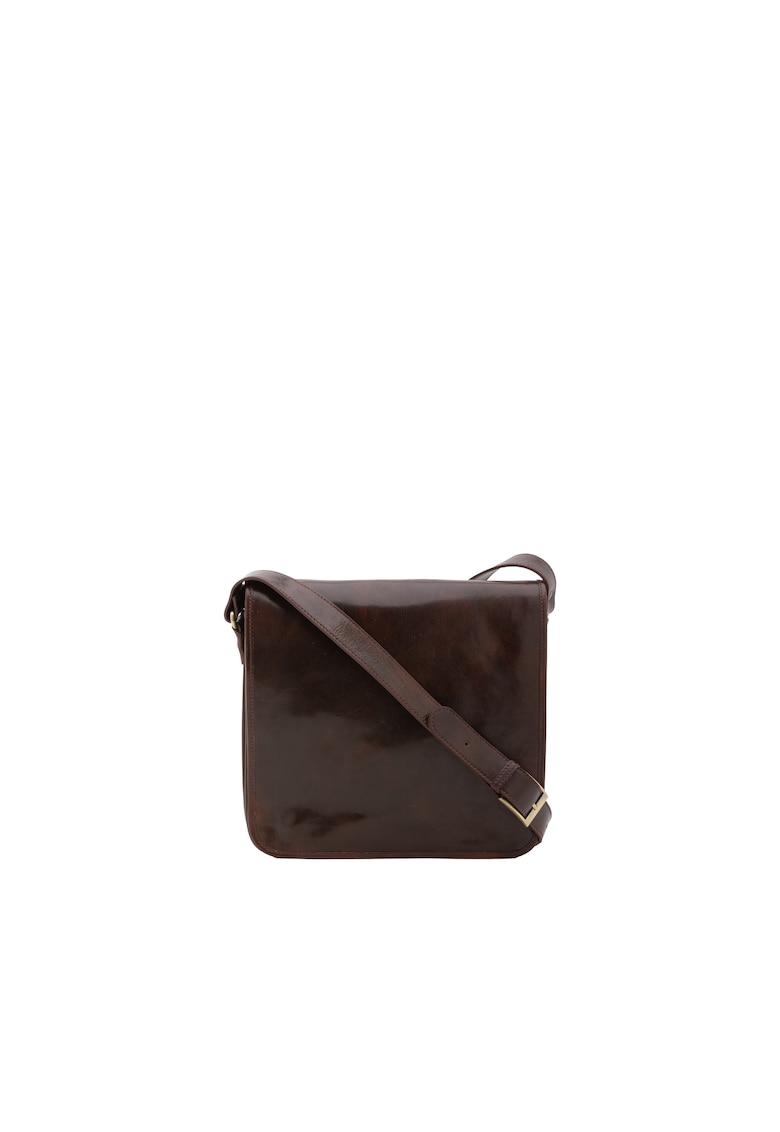 Geanta crossbody de piele cu clapa 210289