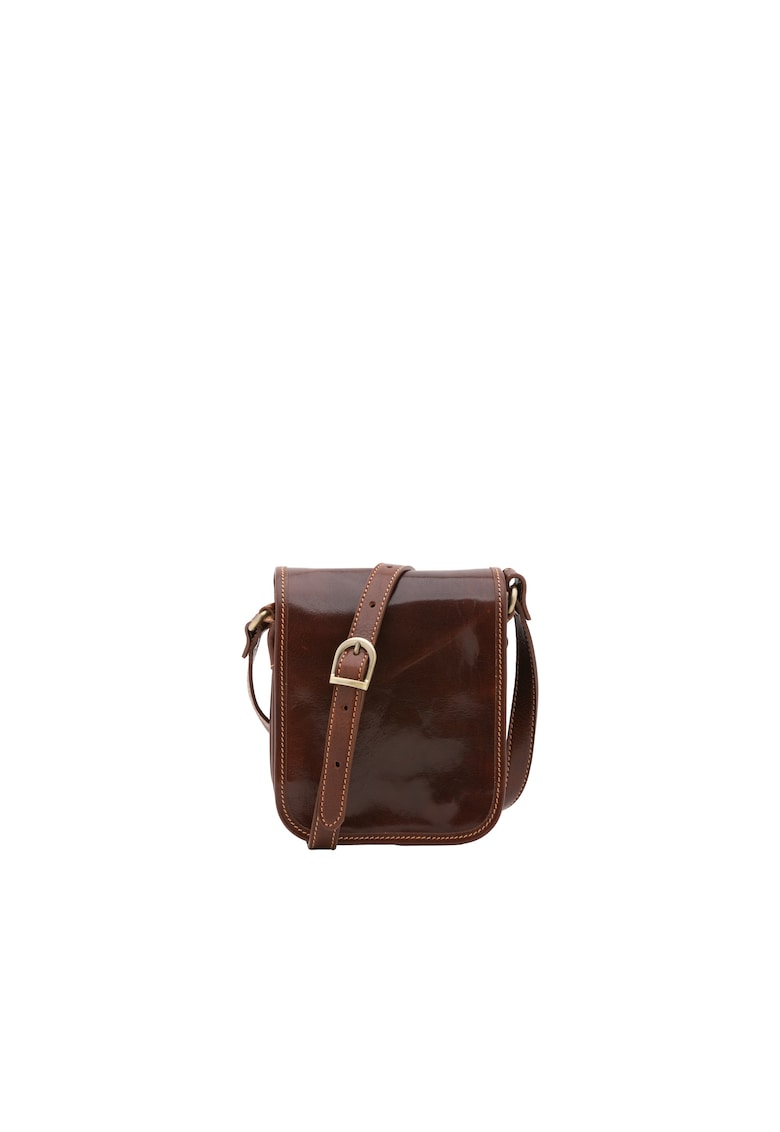 Geanta crossbody de piele cu buzunar pe spate - cu fermoar 210293