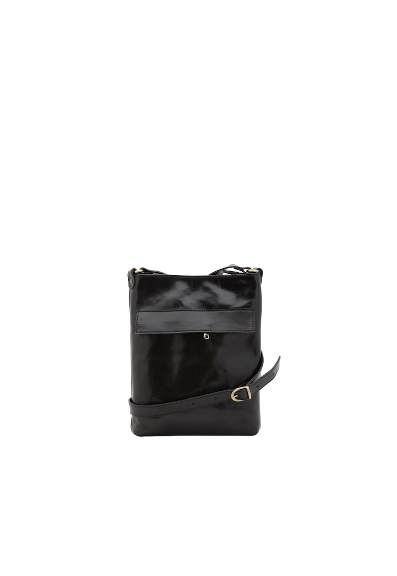 Geanta crossbody de piele - Negru