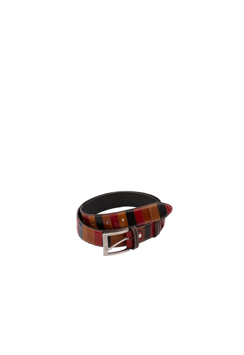 Curea de piele cu model colorblock