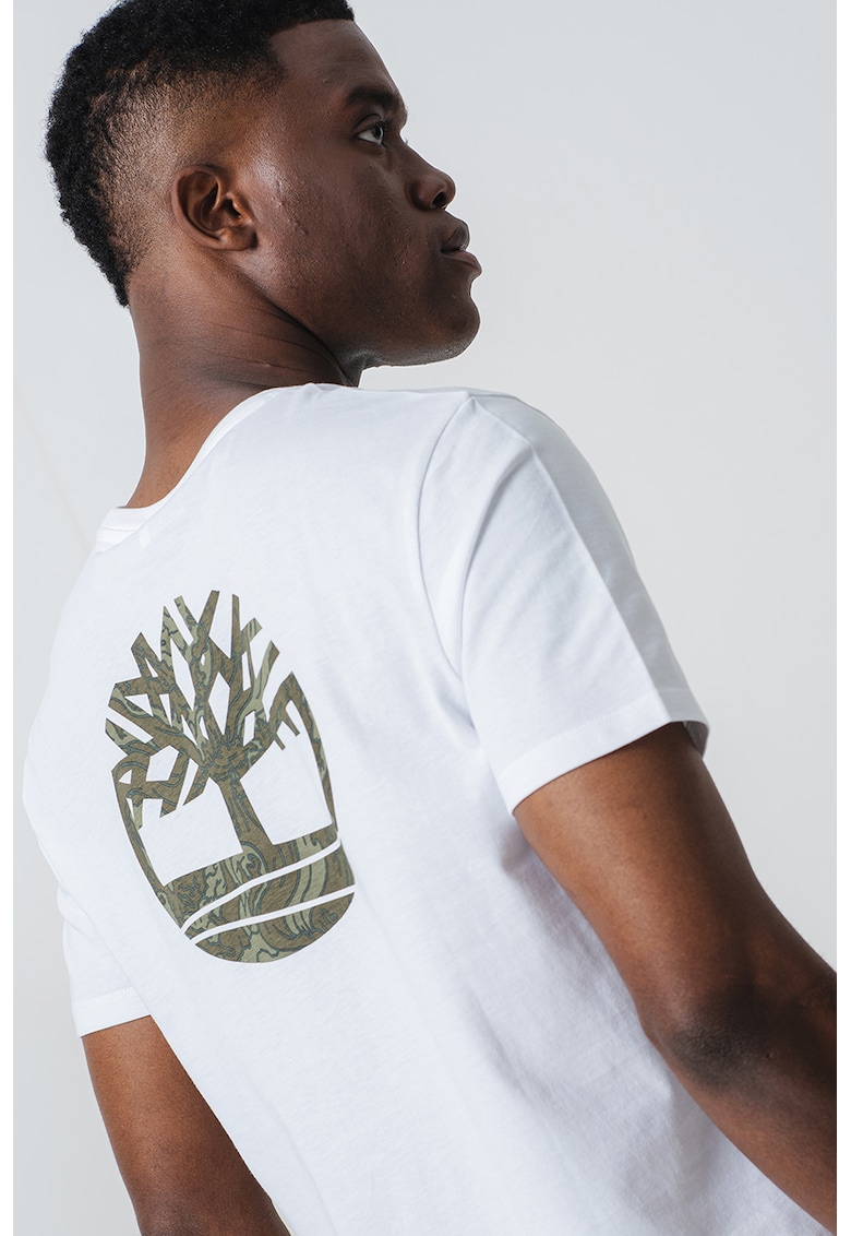 Tricou regular fit cu imprimeu logo pe spate