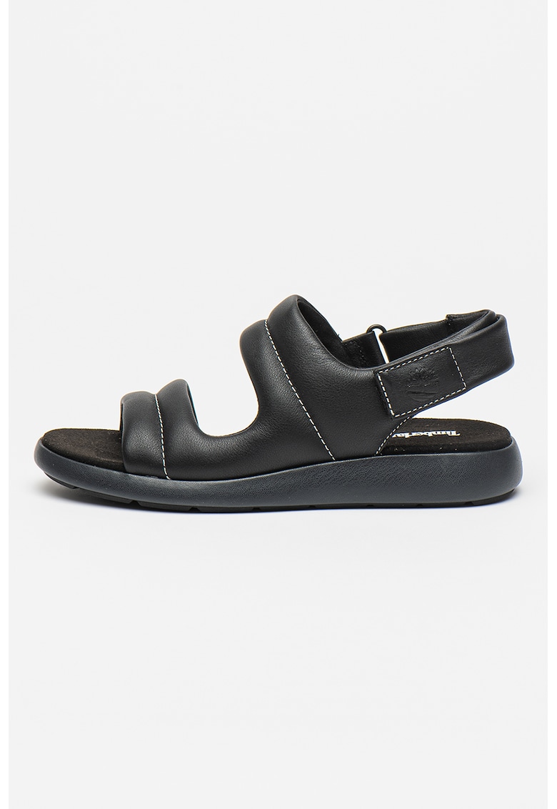 Sandale de piele cu velcro - Negru