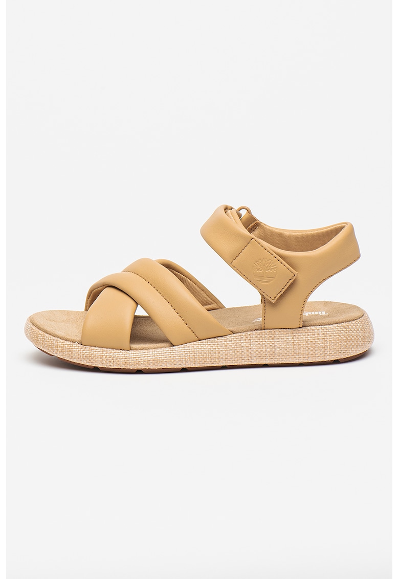 Sandale de piele cu velcro - Bej