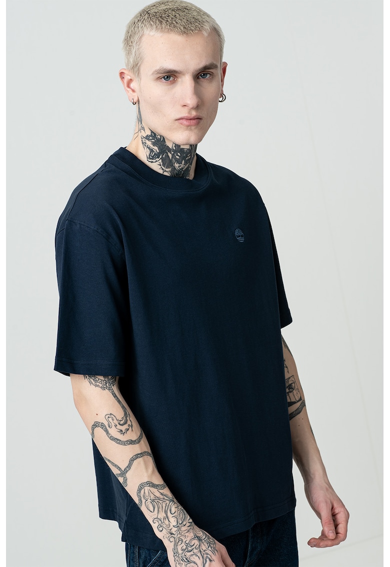Tricou cu decolteu la baza gatului si maneci cazute Dunstan River - Bleumarin
