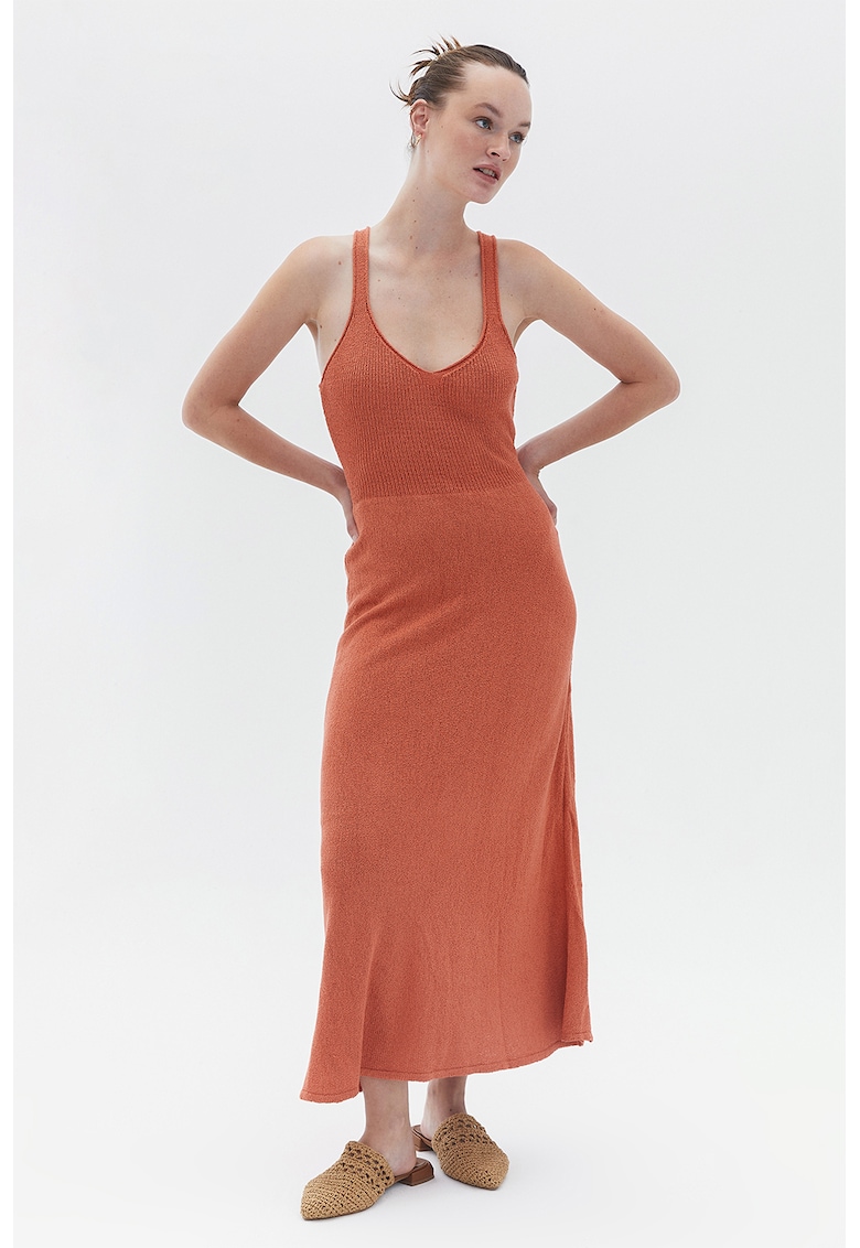 Rochie maxi cu decolteu in V