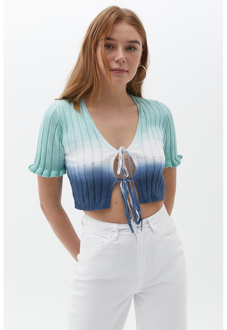 Pulover crop din tricot