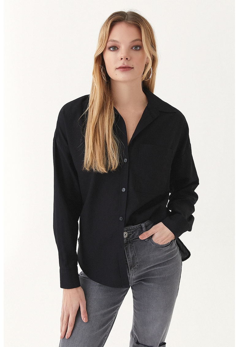 Camasa din bumbac cu model uni