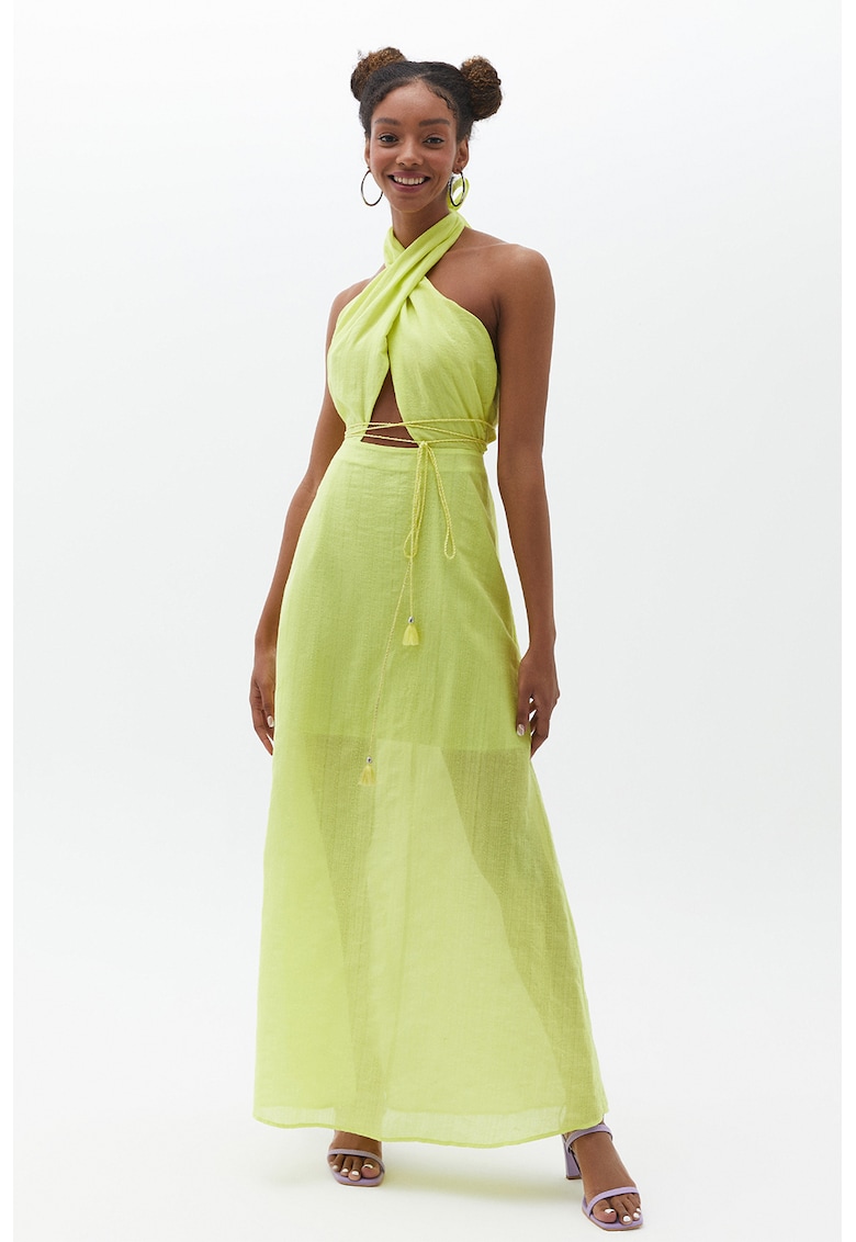 Rochie din bumbac cu bretea halter