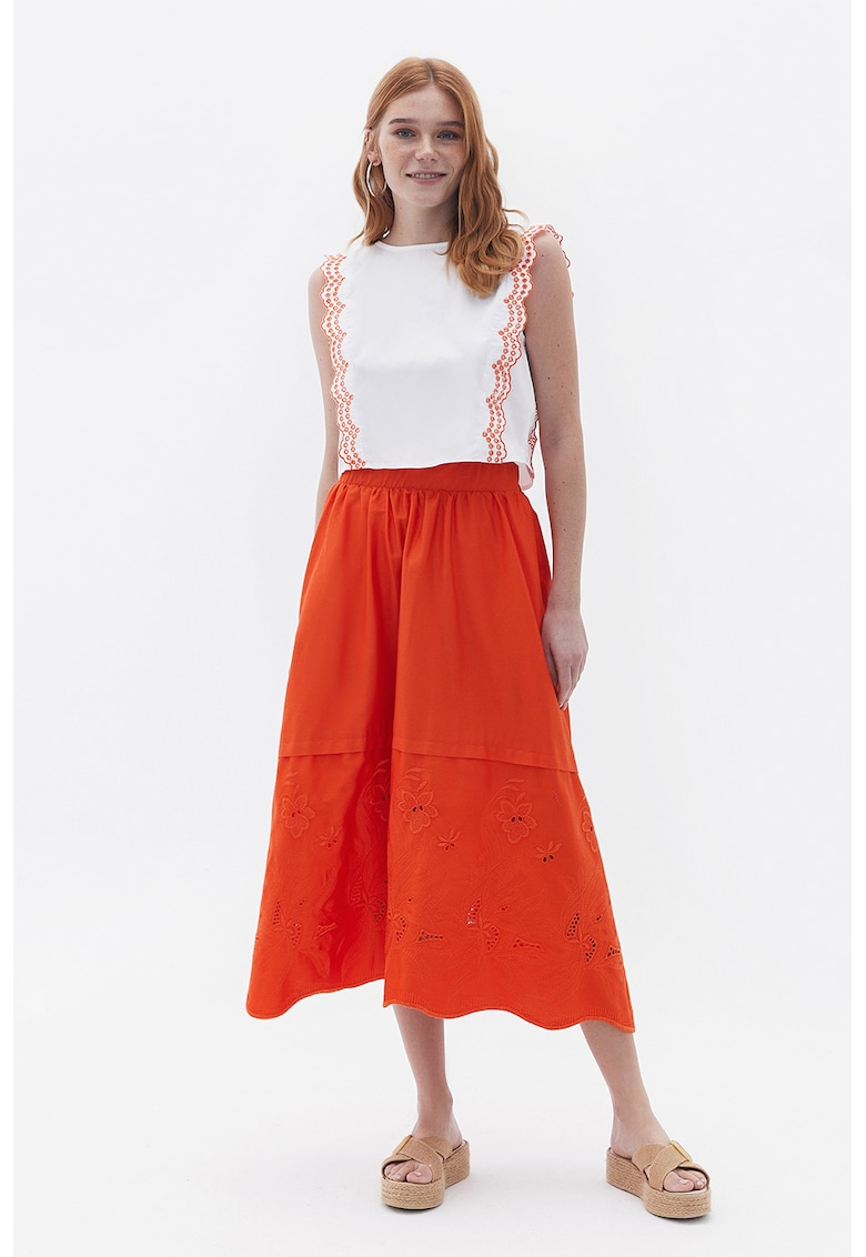 Fusta midi din bumbac