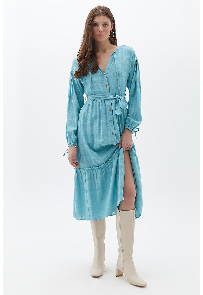 Rochie-camasa midi cu croiala in A