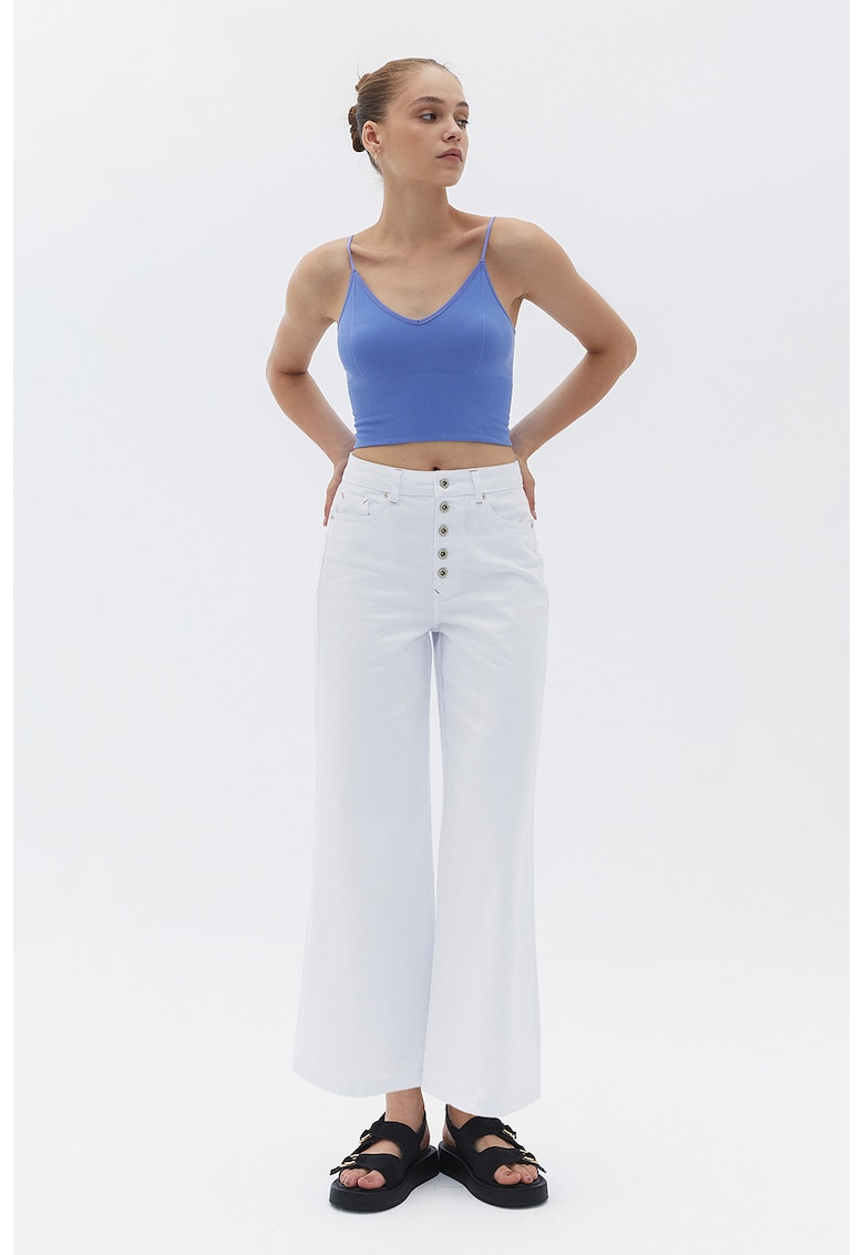 Blugi evazati cu nasturi Temcul