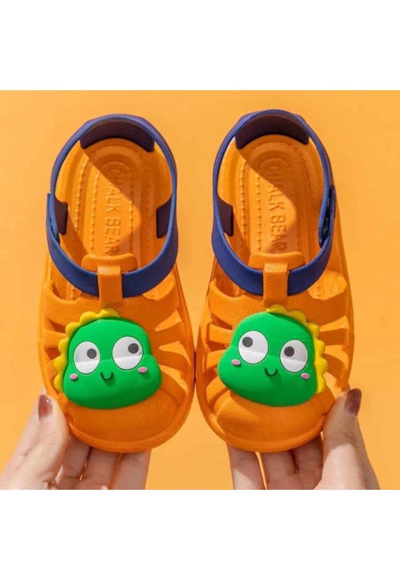Papuci Tip Sandaluta Din Cauciuc Pentru Copii - Dino - Baieti - Portocaliu