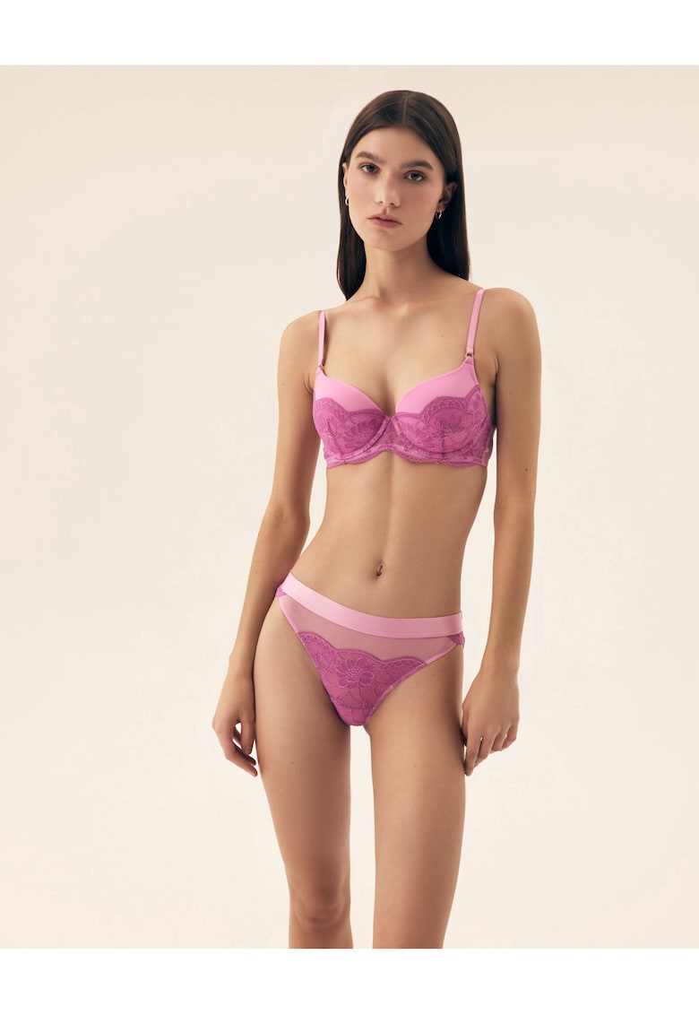 Chiloti cu talie ridicata Samara roz