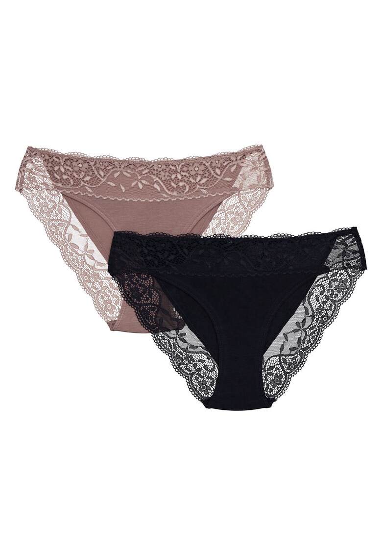 Set de 2 Chiloti Patri Negru bronz - Multicolor