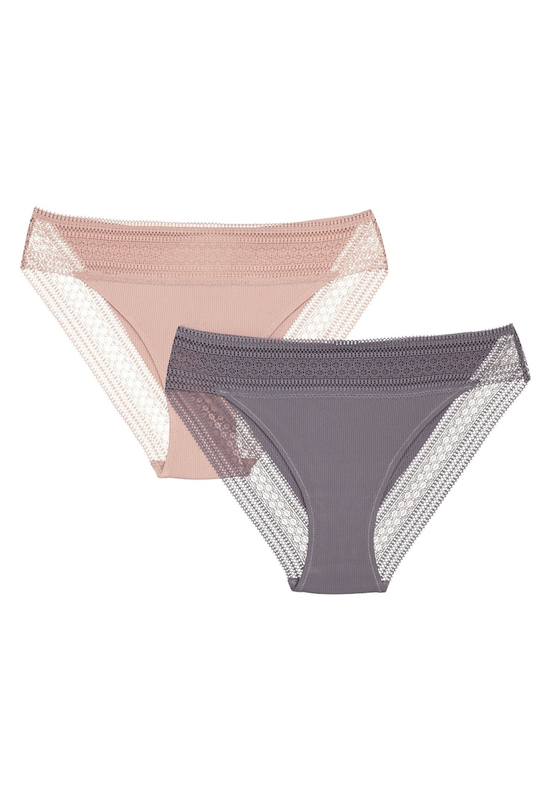 Set de 2 Chiloti tipul Figi Pakis  Roz gri