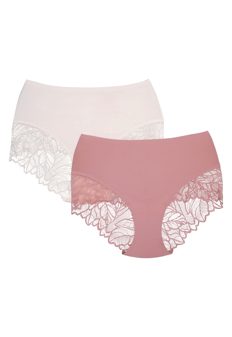 Set de 2 Chiloti Pansy Roz murdar crem - Multicolor