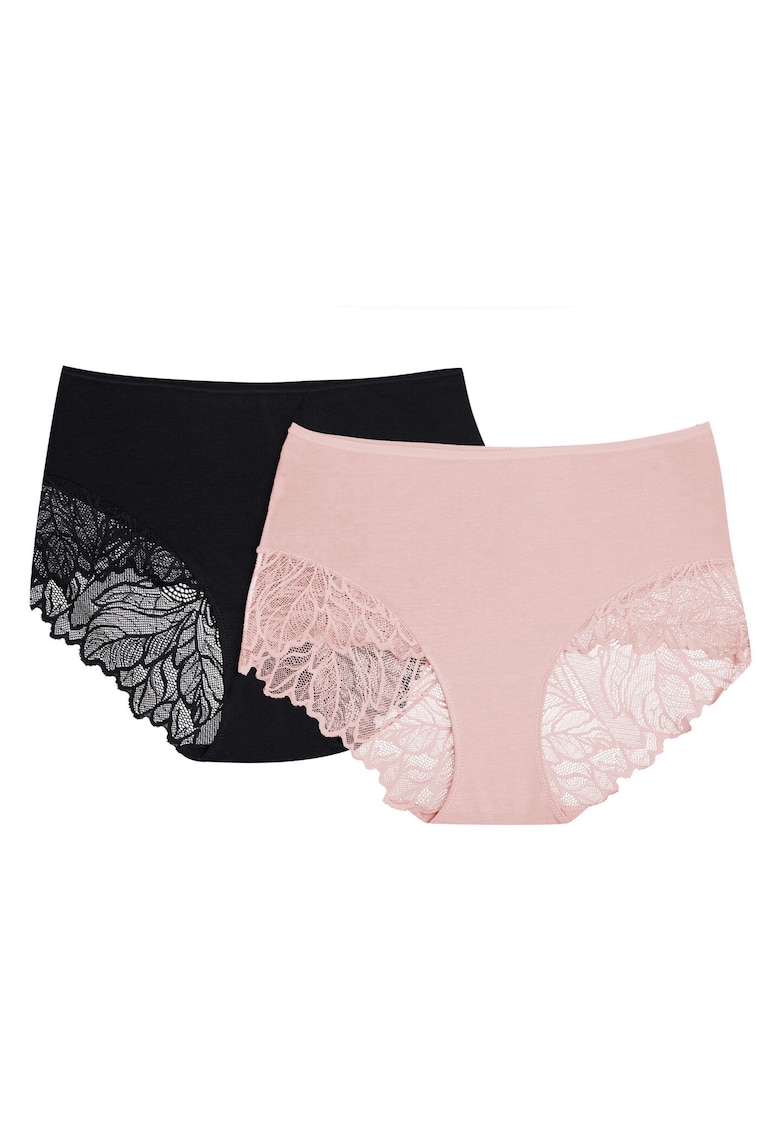 Set de 2 Chiloti Pinky Negru - roz murdar - Multicolor