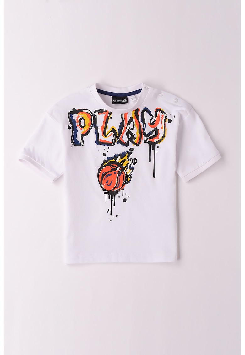 Tricou din bumbac cu design grafic Tricou din bumbac cu design grafic