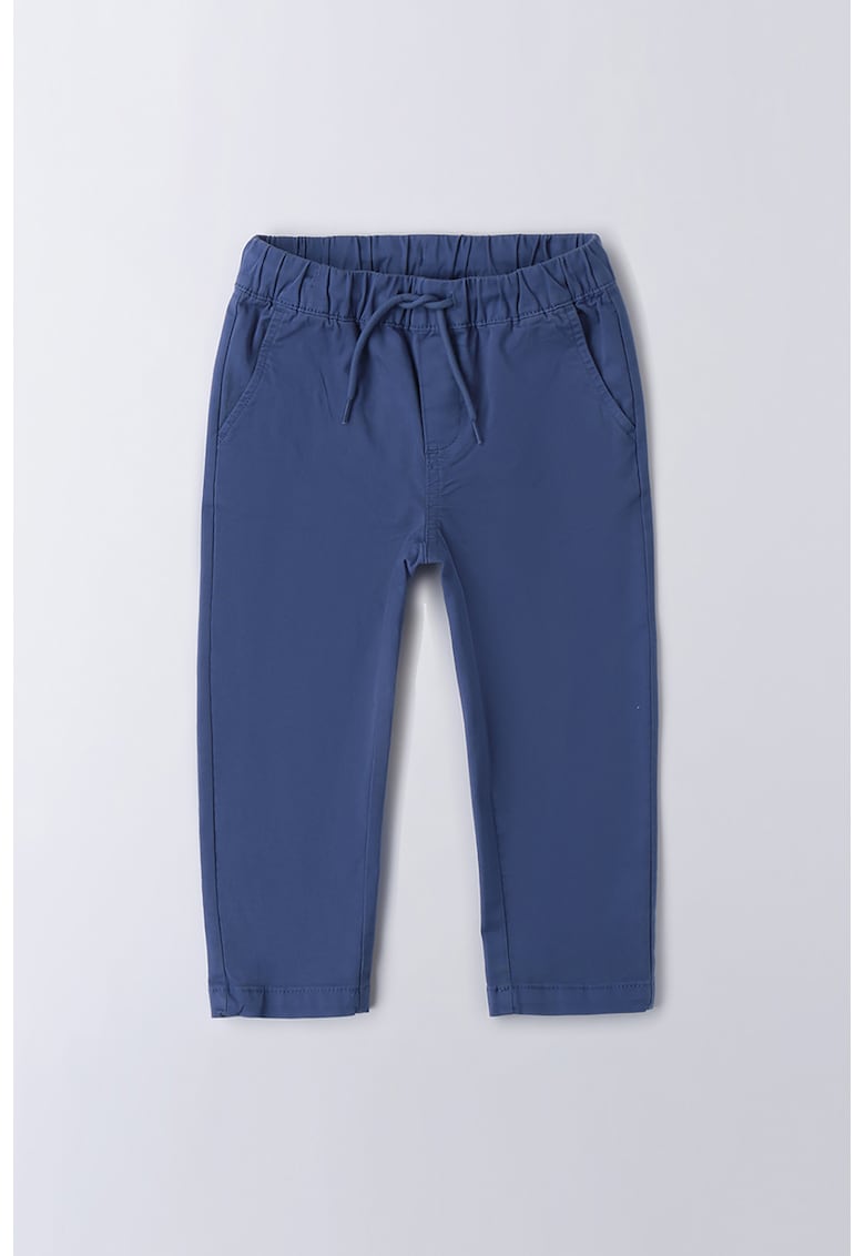 Pantaloni din amestec de bumbac cu model uni