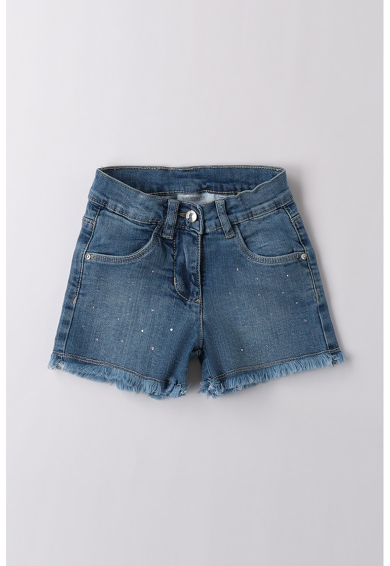 Pantaloni scurti din denim cu termiantii franjurate