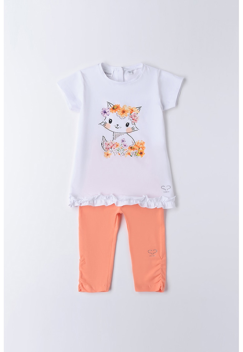 Set de colanti si tricou cu imprimeu