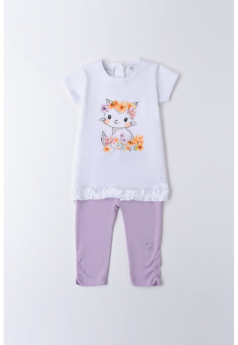 Set de colanti si tricou cu imprimeu