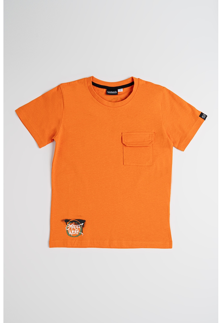 Tricou din bumbac cu buzunar pe piept