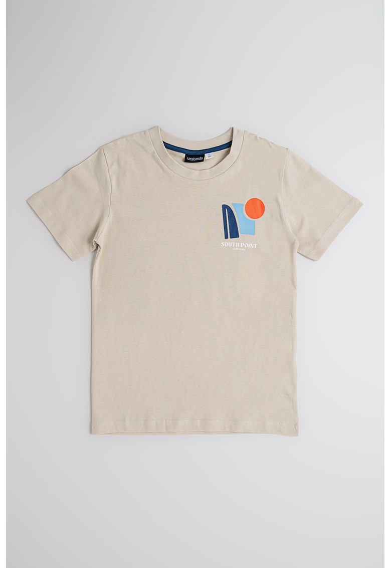 Tricou din bumbac cu imprimeu discret Tricou din bumbac cu imprimeu discret