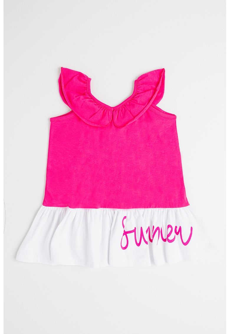 Rochie fara maneci cu model colorblock