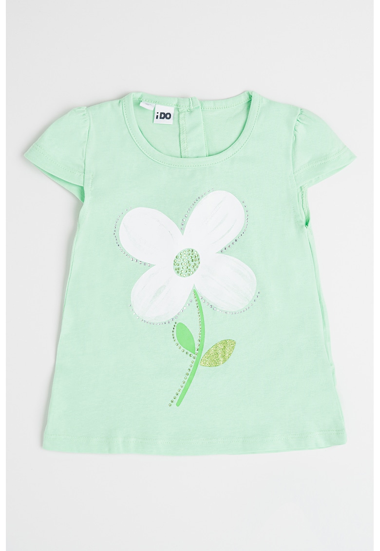 Tricou cu decolteu in A si imprimeu floral