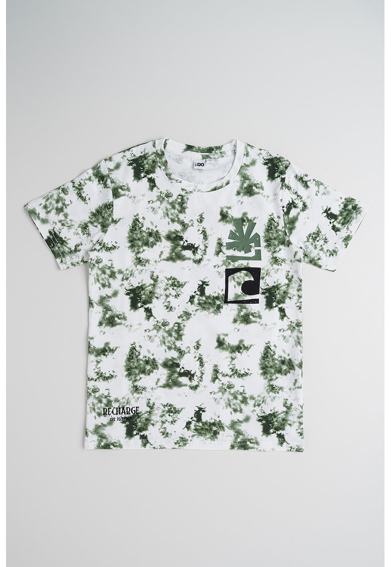 Tricou din bumbac cu model tie-dye