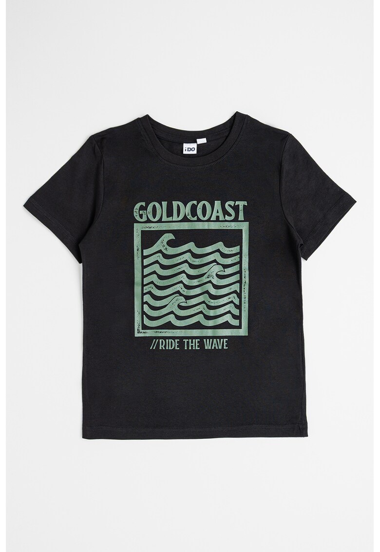 Tricou cu imprimeu grafic - Negru/Kaki pal