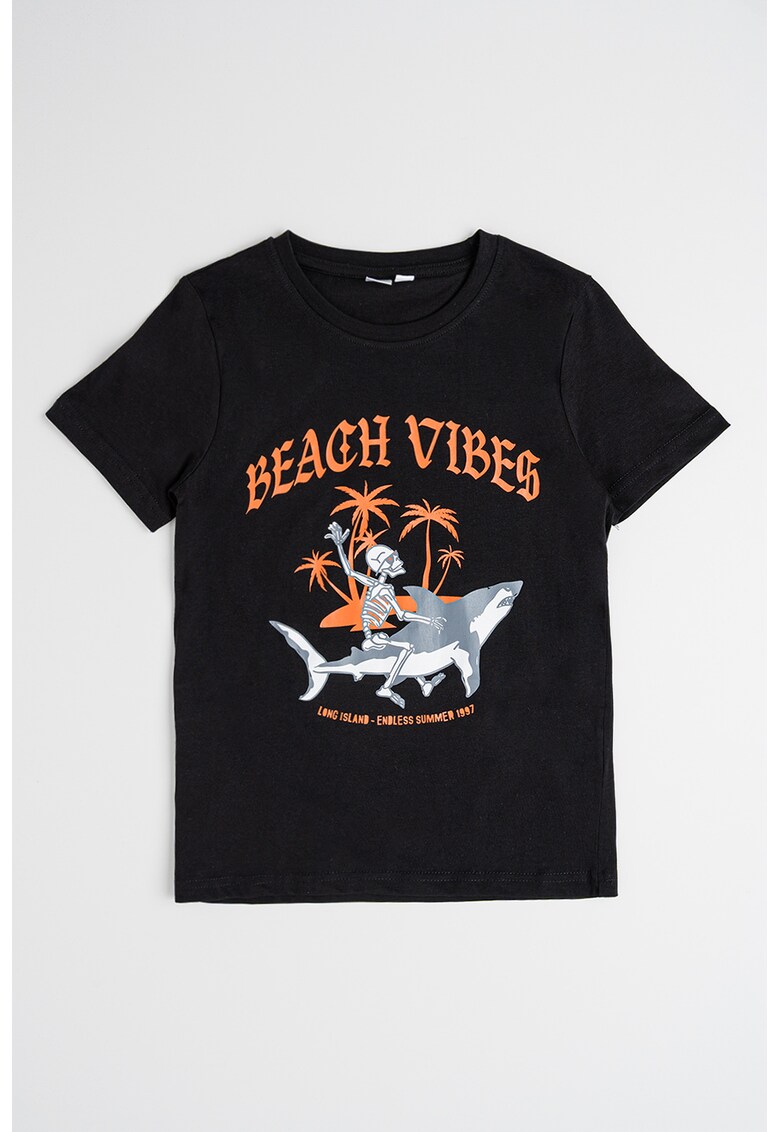 Tricou cu imprimeu grafic - Negru