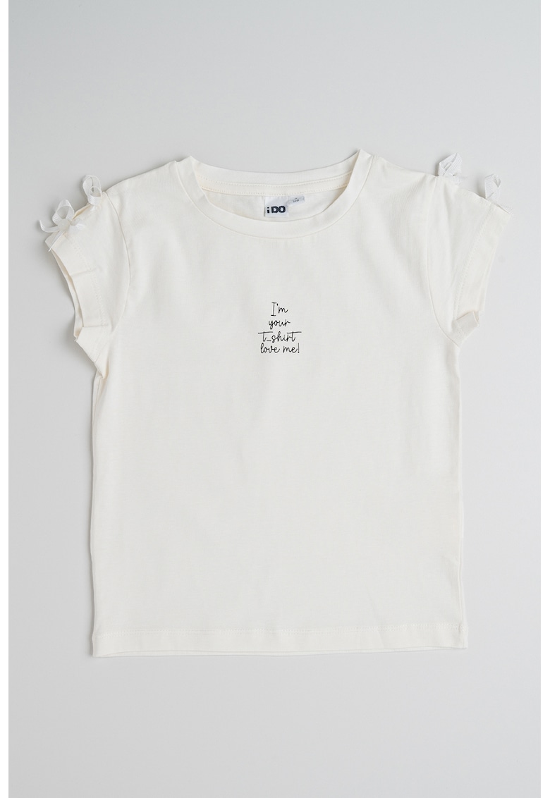 Tricou din amestec de bumbac cu imprimeu text Tricou din amestec de bumbac cu imprimeu text