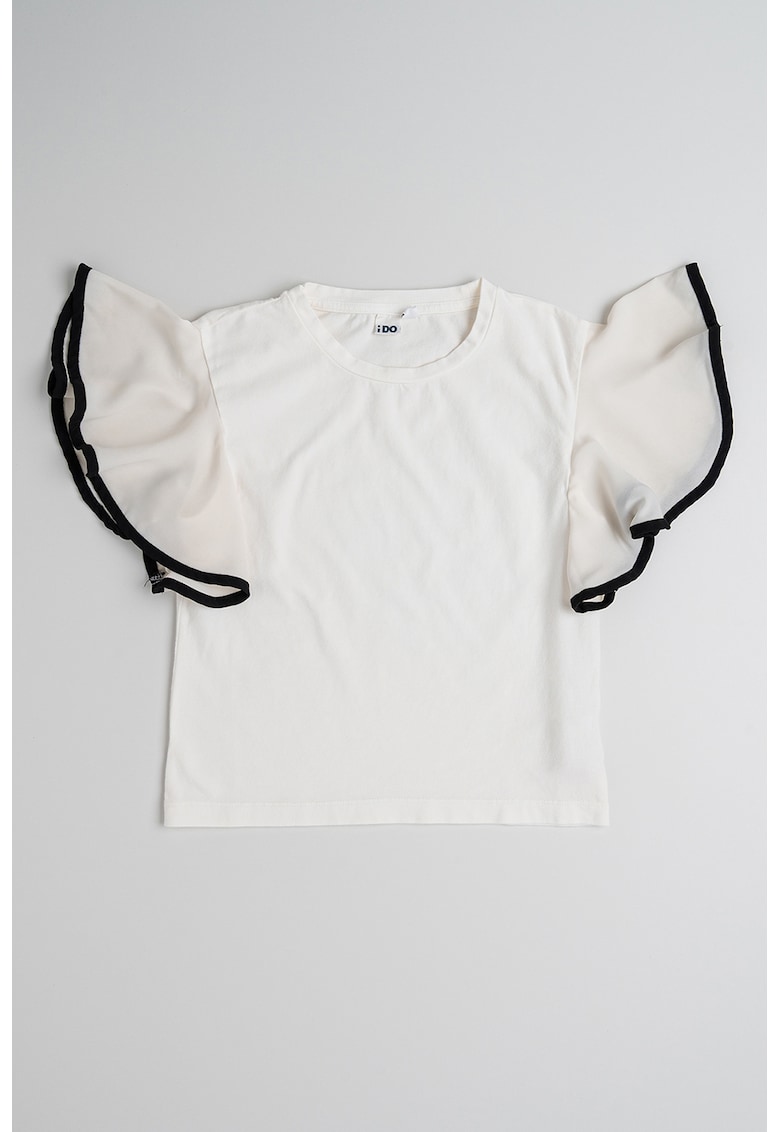 Tricou din amestec de bumbac cu detalii contrastante